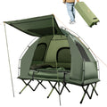 Biotree 2-Person Foldable Off-Ground Camping Cot Tent with Pop Up Shelter and Wheeled Carry Bag