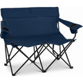 Biotree 2-Person Folding Outdoor Loveseat Camp Chair with Cup Holders Portable Double Camping Chair with Carry Bag, Blue
