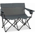 Biotree 2-Person Folding Outdoor Loveseat Camp Chair with Cup Holders Portable Double Camping Chair with Carry Bag, Gray