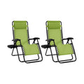 Biotree 2 Pieces Folding Lounge Chair with Zero Gravity Stackable Patio Chair for Garden BackyardGreen