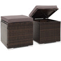 Biotree 2 Pieces Patio Ottoman with Removable Cushions Stackable Patio Chair for Garden BackyardGray