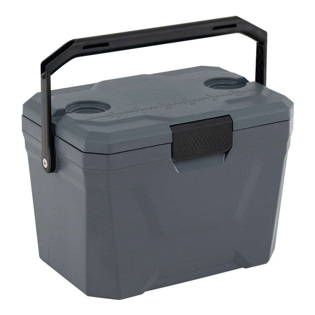 Biotree 21 Qt Insulated Portable Cooler Hard Shell Ice Chest with 2 Cup Holders, Gray
