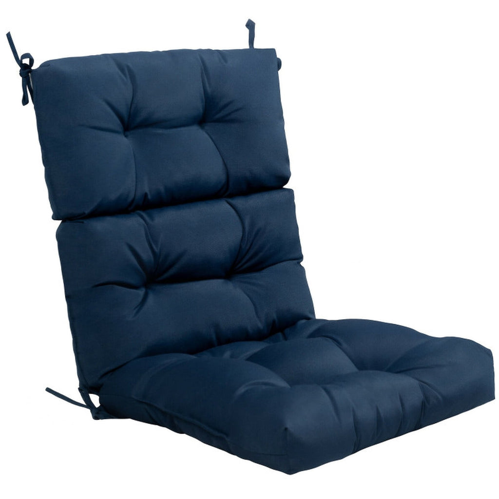 Biotree 22 X 44 Inch Tufted Outdoor Patio Chair Seating Pad Comfortable Patio Chair Cushion PadBlue
