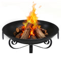 Biotree 24 Inch Heavy-Duty Metal Fire Pit Bowl Outdoor Wood for Outdoor Patio Backyard Garden Camping, Black