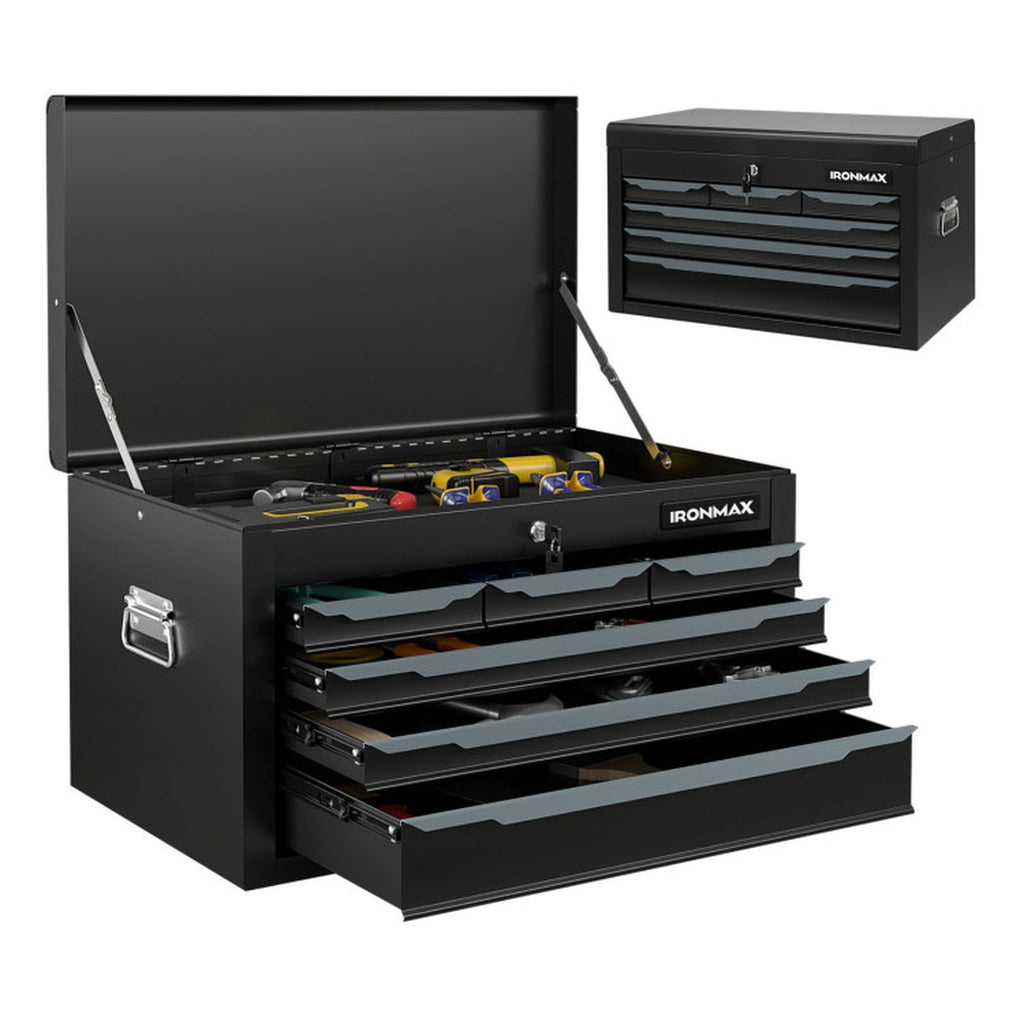 Biotree 24 Inch Tool Chest Case with 6 Drawers and Top Storage for Garage Repair Shop and Warehouse Outdoor Waterproof for Patio Deck Garden Cushions, Black