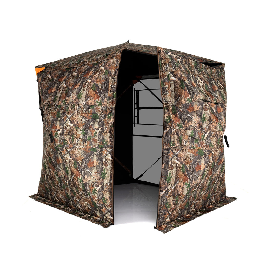 Biotree 270 Degree See-Through Pop Up Ground Hunting Blind for 3-4 People with Carry Bag for Deer and Turkey