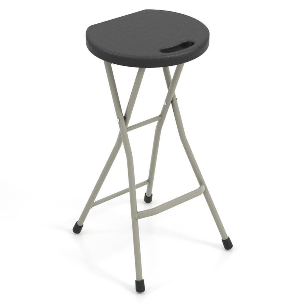 Biotree 28 Inch Portable Folding Stools with 330lbs Limited Sturdy Frame Stackable Patio Chair for Garden BackyardBlack