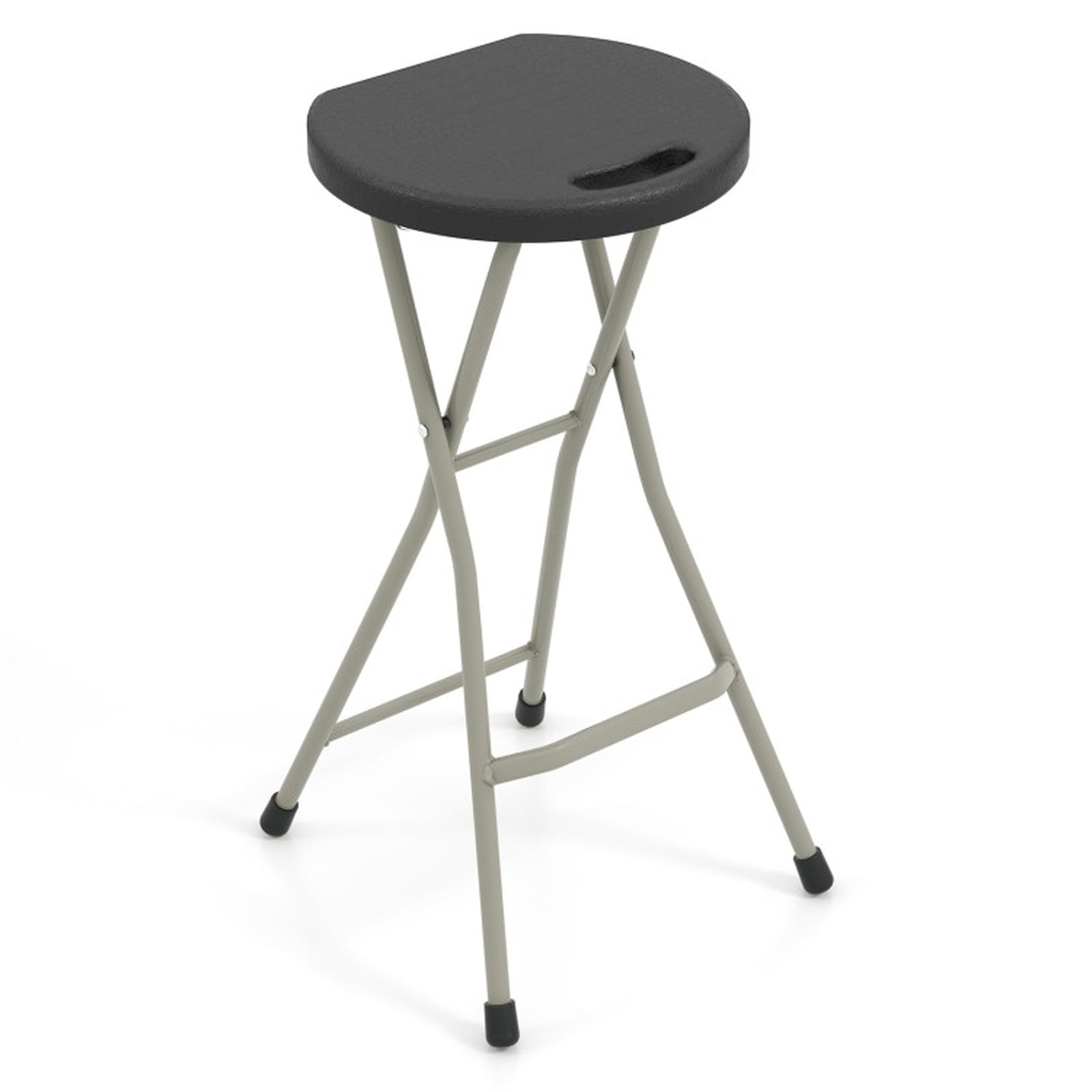 Biotree 28 Inch Portable Folding Stools with 330lbs Limited Sturdy Frame Stackable Patio Chair for Garden BackyardBlack