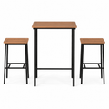 Biotree 3-Piece Acacia Wood Outdoor Bistro Set with Bar Table and 2 Stools