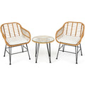 Biotree 3 Piece Patio Furniture Set Outdoor Conversation Set with Coffee Table Outdoor Conversation Set for Garden Backyard PorchGrey
