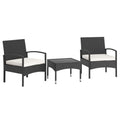 Biotree 3-Piece Patio Furniture Set Rattan Bistro Chairs with Table Outdoor Conversation Set for Garden Backyard PorchBeige