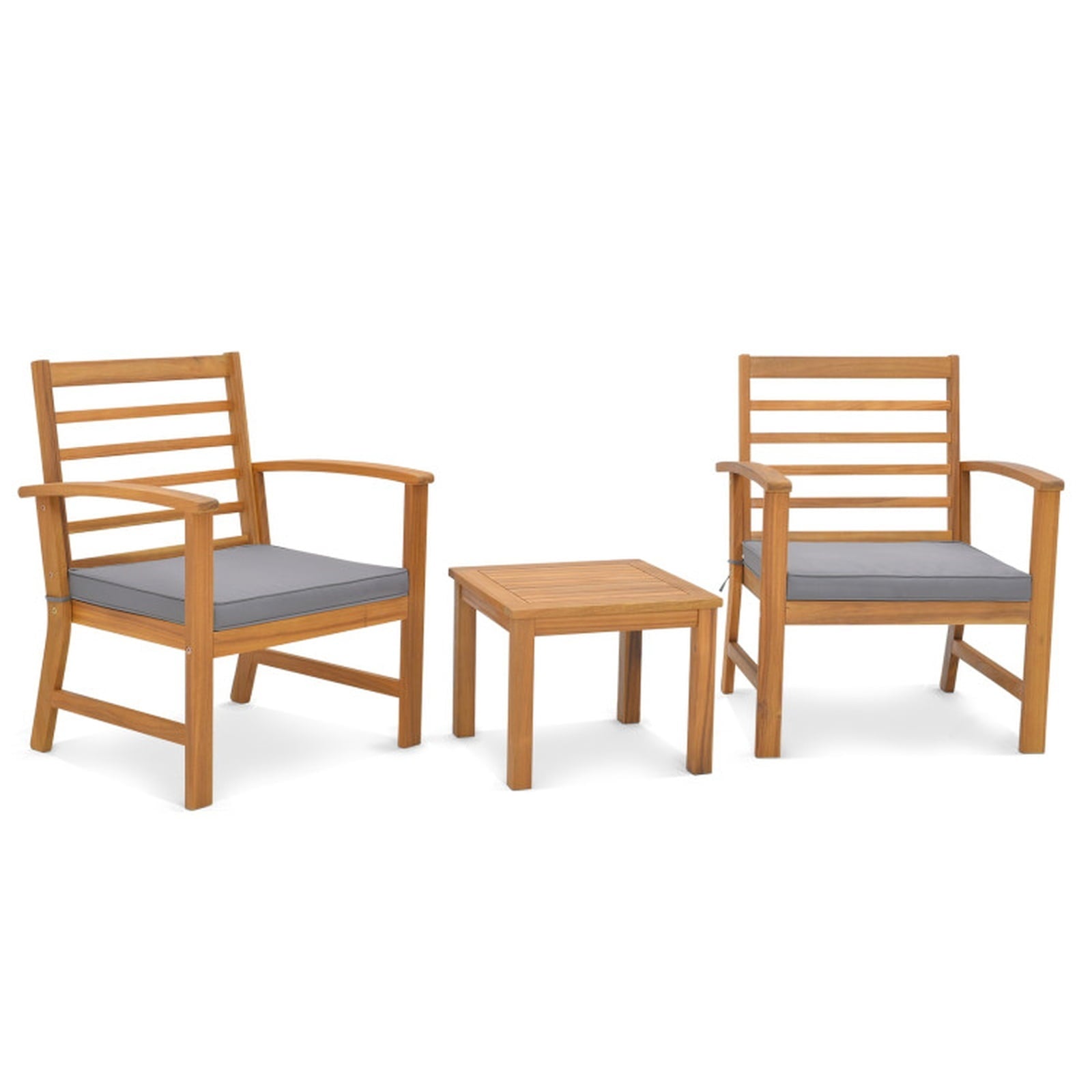 Biotree 3 Pieces Outdoor Furniture Set with Soft Seat Cushions Outdoor Conversation Set for Garden Backyard PorchGray