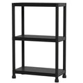 Biotree 3-Tier Heavy-Duty Plastic Storage Shelves Freestanding Garage Shelving Unit 300 lbs - Black