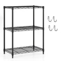 Biotree 3-Tier Metal Storage Shelving Unit with V-Shaped Wire Rack, 450 LBS Capacity Garage Storage Shelves Utility Rack for Kitchen Pantry Basement Office, Black