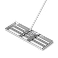 Biotree 30 x 10 Inch Lawn Leveling Rake with Ergonomic Handle for Lawn Garden Yard Soil Care, Silver
