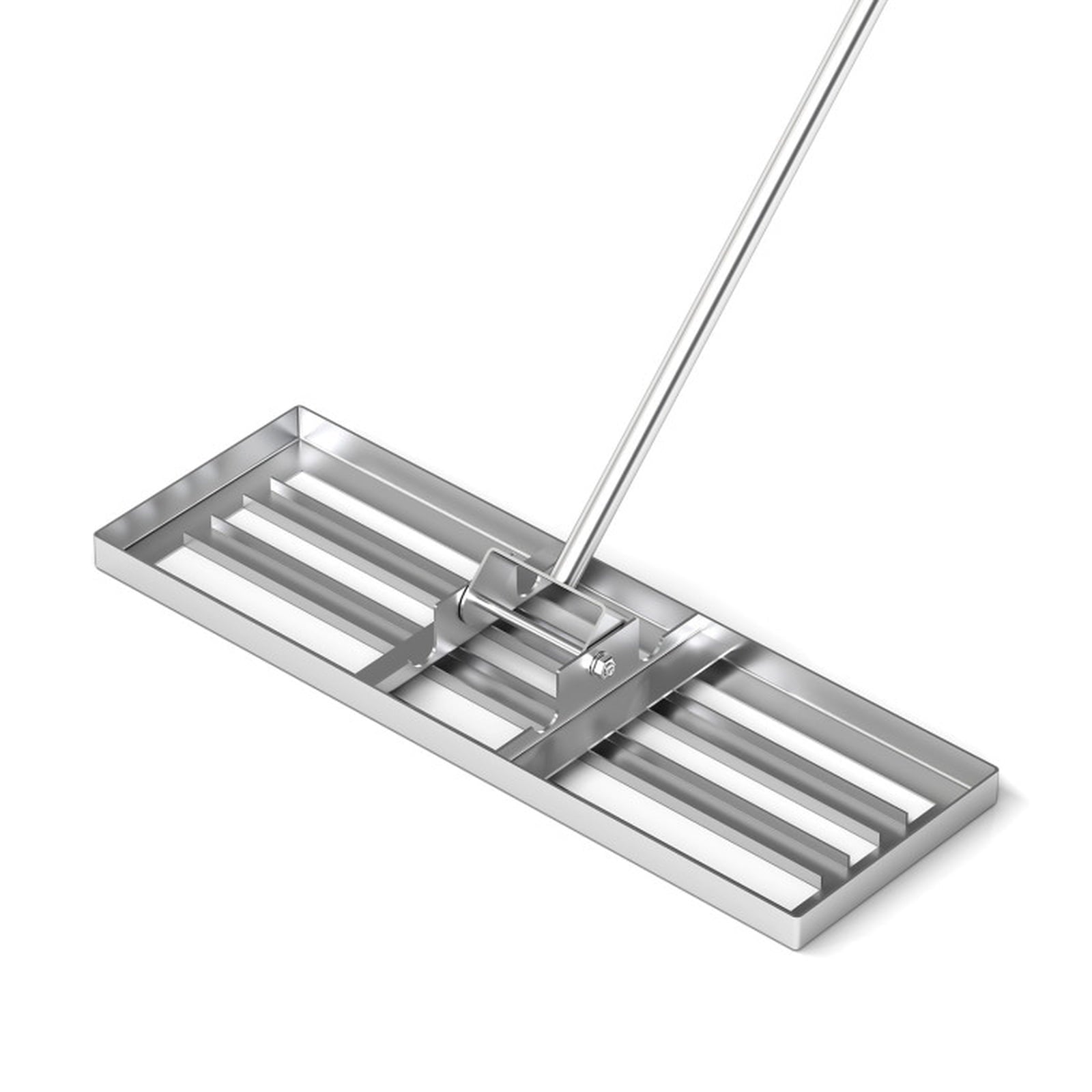 Biotree 30 x 10 Inch Lawn Leveling Rake with Ergonomic Handle for Lawn Garden Yard Soil Care, Silver