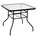 Biotree 32 In Patio Square Table with Tempered Glass Top