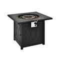 Biotree 32 Inch Propane Fire Pit Table Square Tabletop with Lava Rocks Cover 50000 BTU for Outdoor Patio Backyard Garden Camping, Black