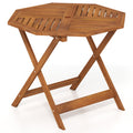 Biotree 35.5 Inch Solid Wood Patio Dining Table Octagon Table with 1.97 Inch Umbrella Hole, Natural