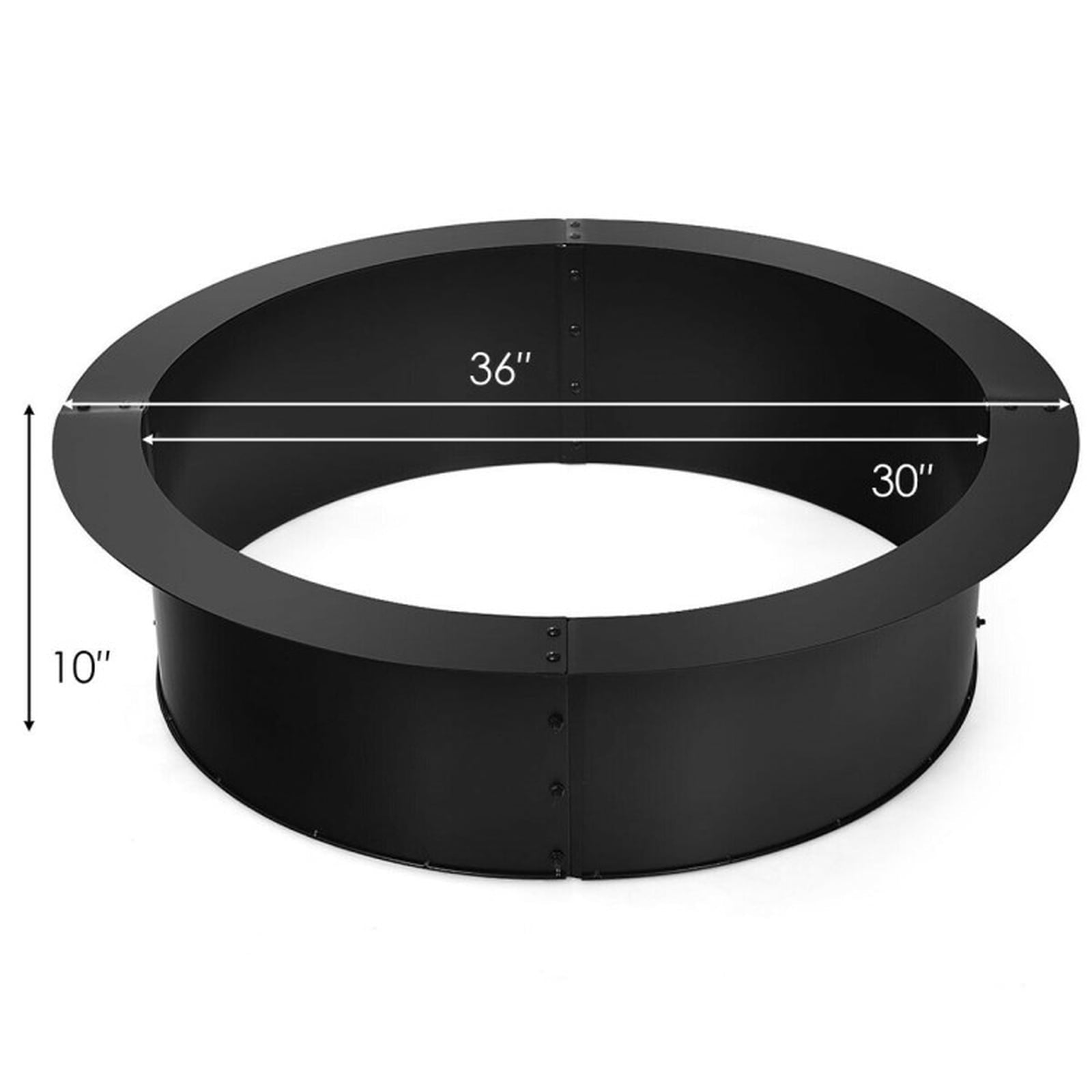 Biotree 36 inch Round Steel Fire Pit Ring Line for Outdoor Backyard for Outdoor Patio Backyard Garden Camping, Black