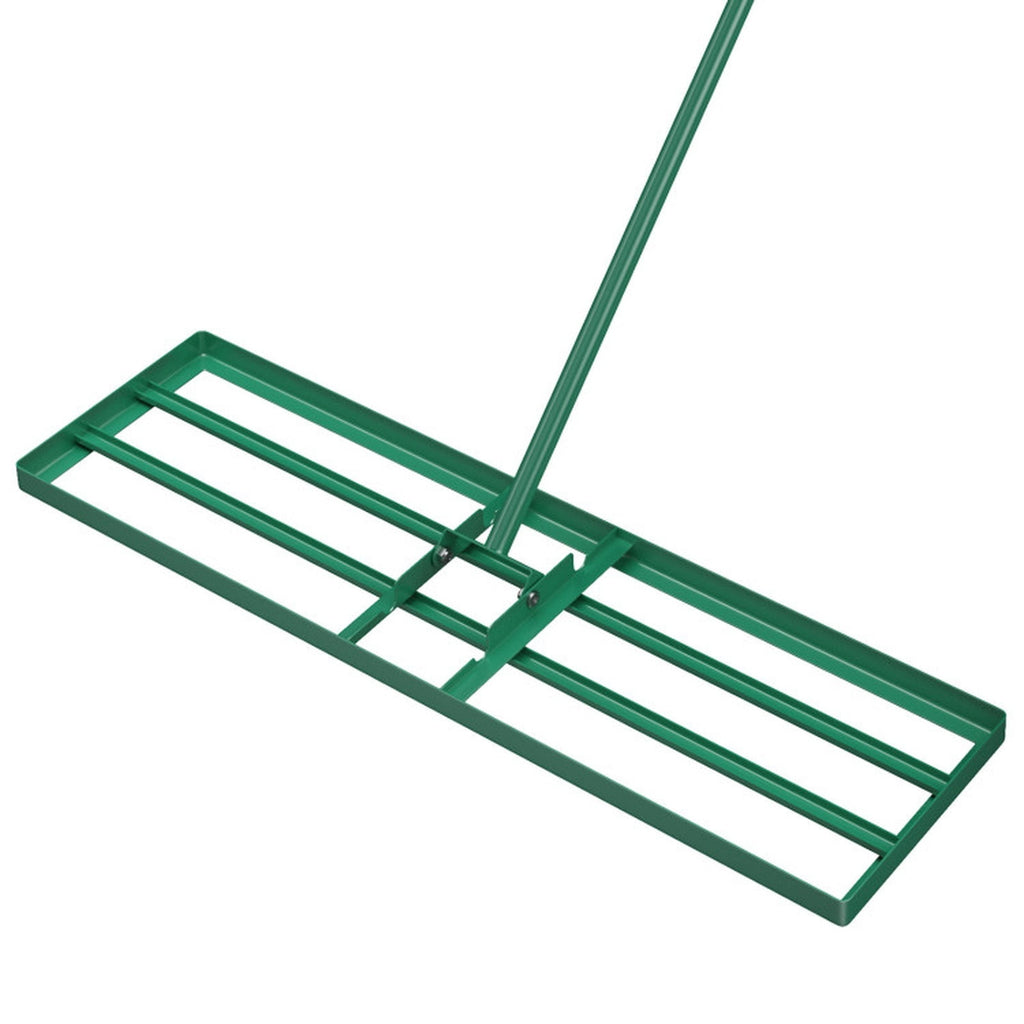 Biotree 36 x 10 Inch Lawn Leveling Rake with Ergonomic Handle for Lawn Garden Yard Soil Care, Green