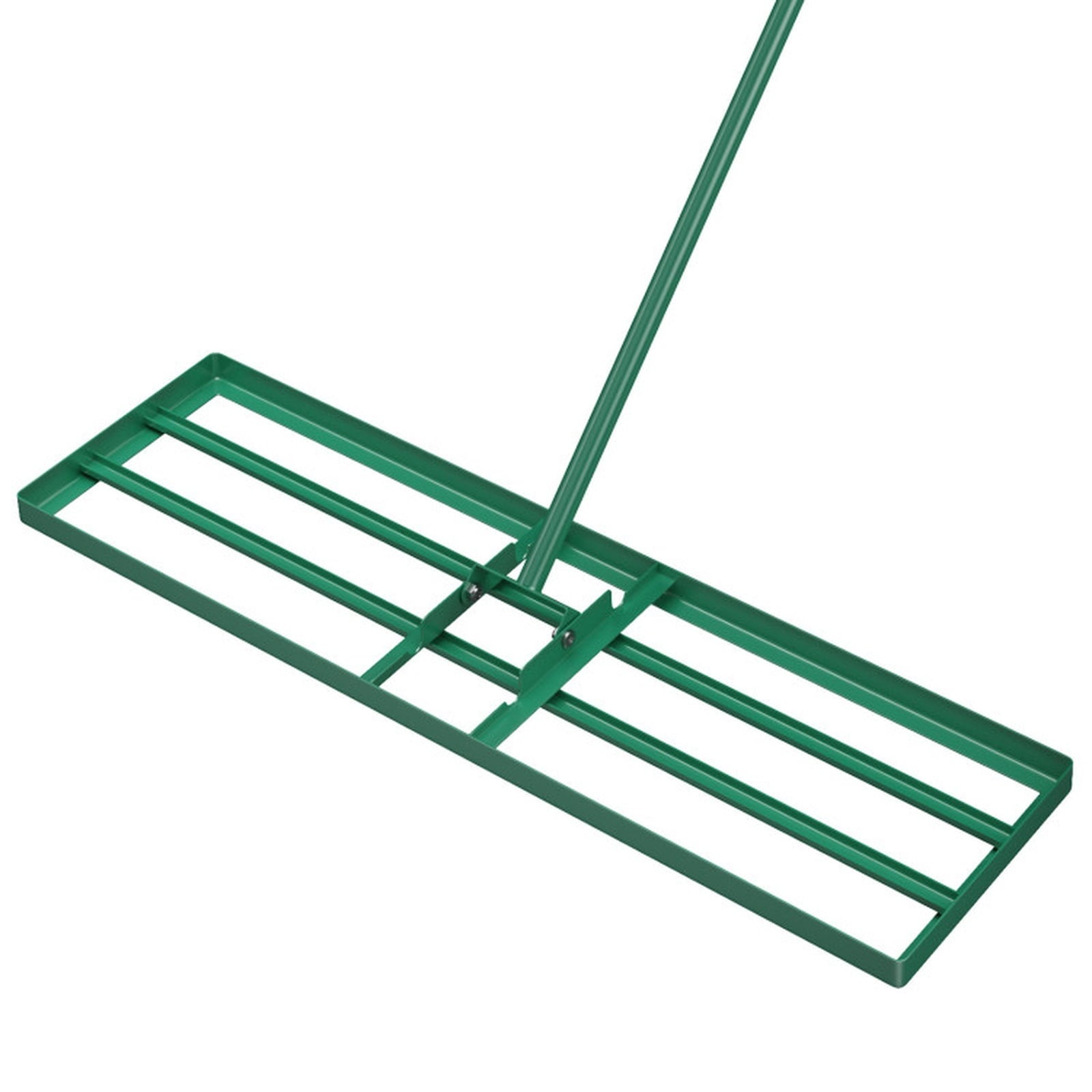 Biotree 36 x 10 Inch Lawn Leveling Rake with Ergonomic Handle for Lawn Garden Yard Soil Care, Green