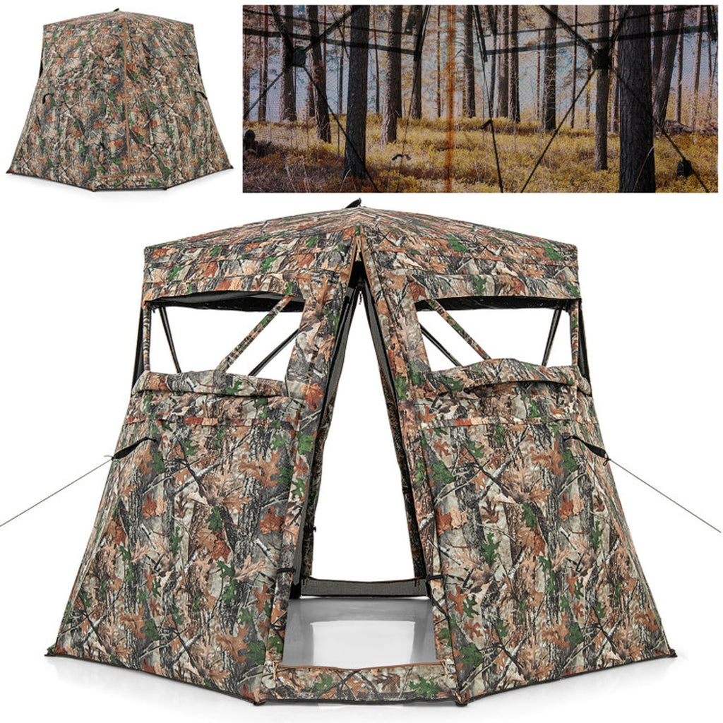 Biotree 360¡ã One Way See Through Ground Hunting Blind for Deer and Turkey Hunting, Camouflage