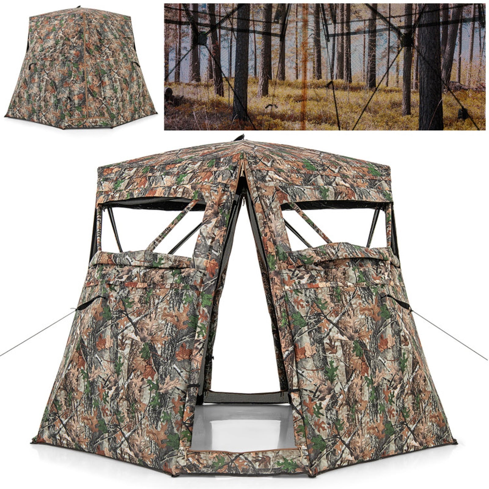 Biotree 360¡ã One Way See Through Ground Hunting Blind for Deer and Turkey Hunting, Camouflage