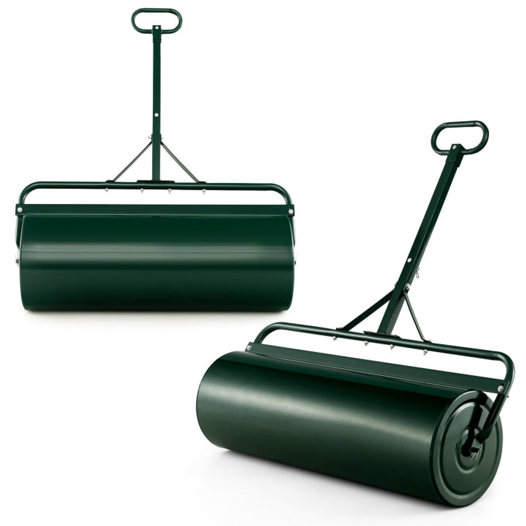 Biotree 39 Inch Wide Push/Tow Lawn Roller for Lawn Garden Yard Soil Care, Green