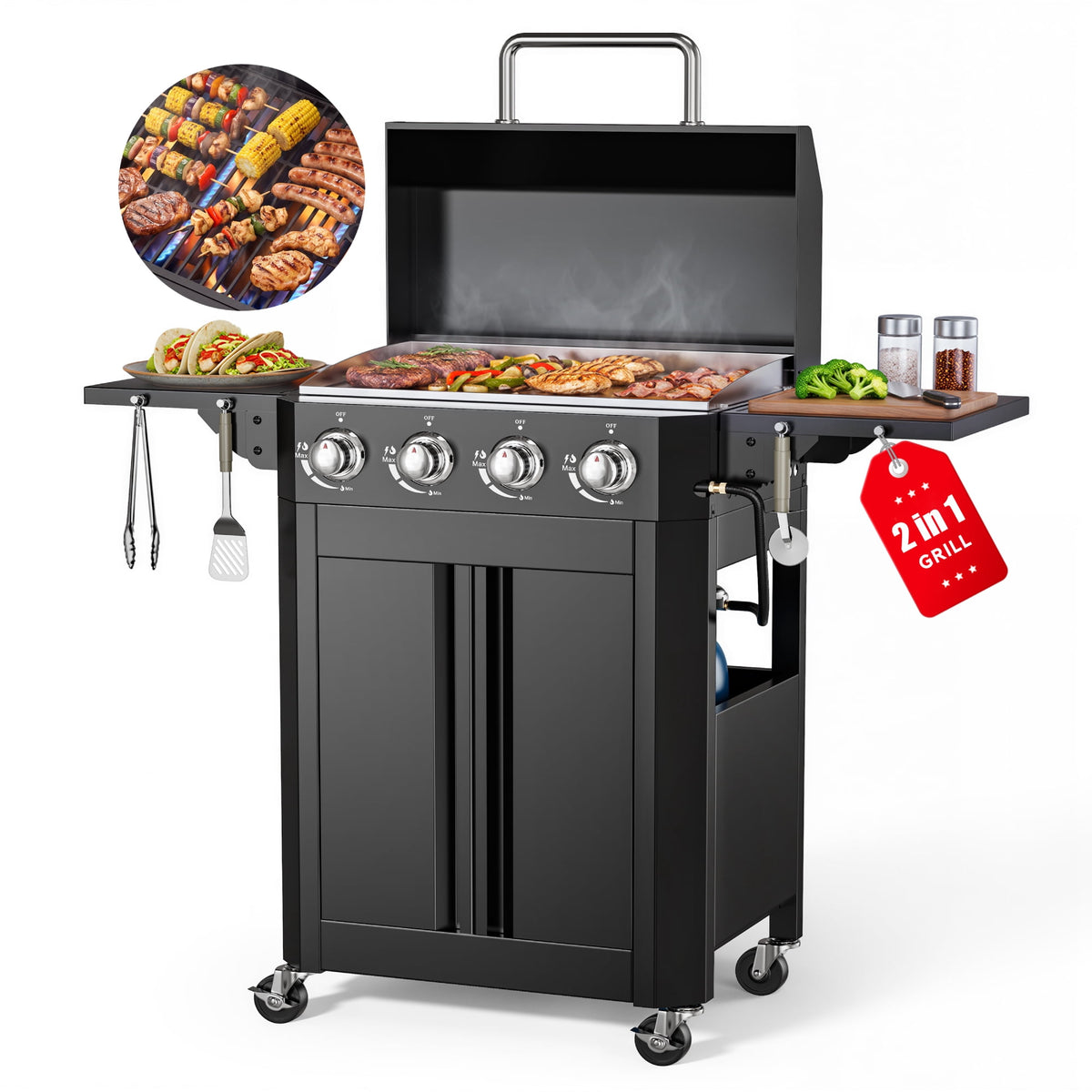 Biotree 4-Burner Gas Teppanyaki and Grill Combo