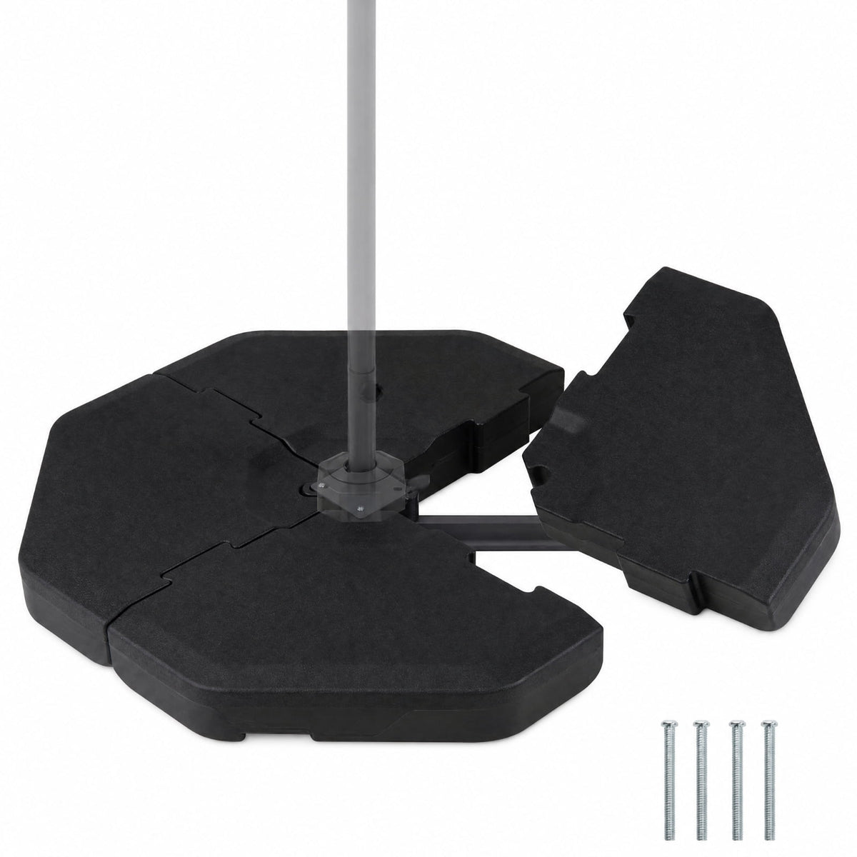 Biotree 4-Piece Fillable Cantilever Umbrella Base Weight, 41 x 41 Inch for Patio, Garden and Poolside, Black
