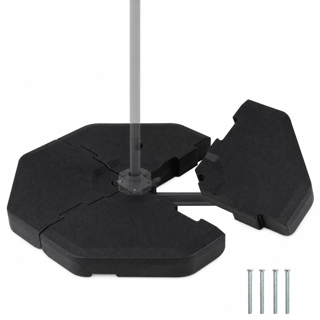 Biotree 4-Piece Fillable Cantilever Umbrella Base Weight, 41 x 41 Inch for Patio, Garden and Poolside, Black