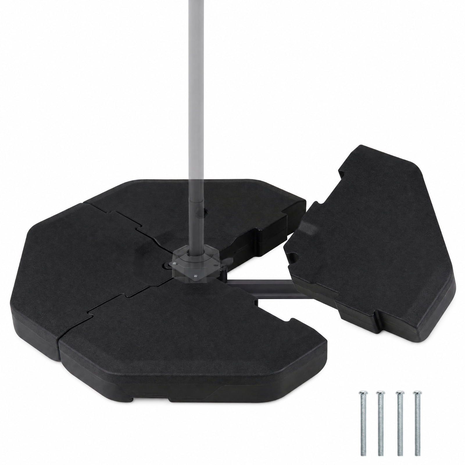 Biotree 4-Piece Fillable Cantilever Umbrella Base Weight, 41 x 41 Inch for Patio, Garden and Poolside, Black
