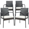Biotree 4-Piece Patio Wicker Rattan Dining Chair Set with Cushions