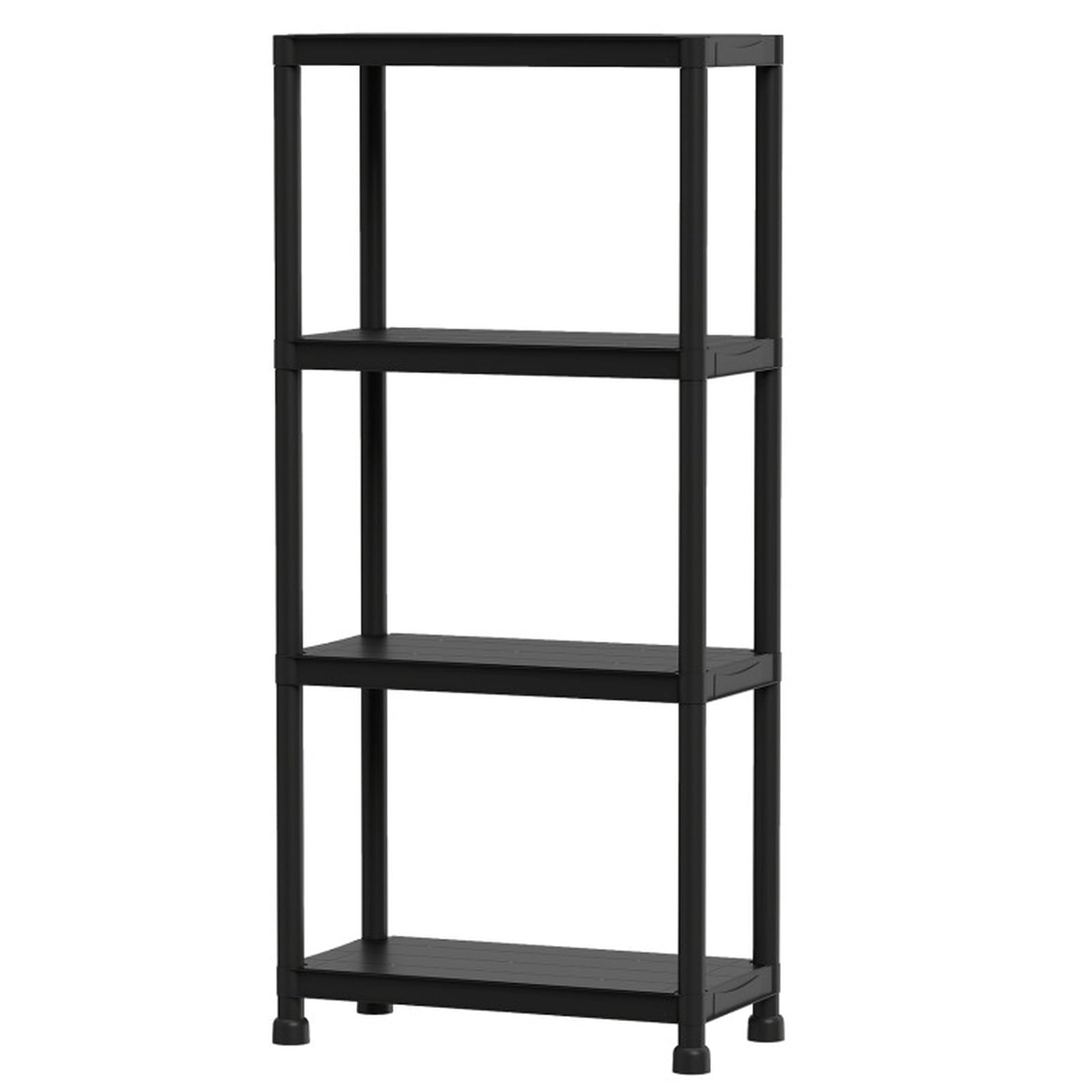 Biotree 4-Tier Heavy-Duty Plastic Storage Shelves Freestanding Garage Shelving Unit 400 lbs - Black
