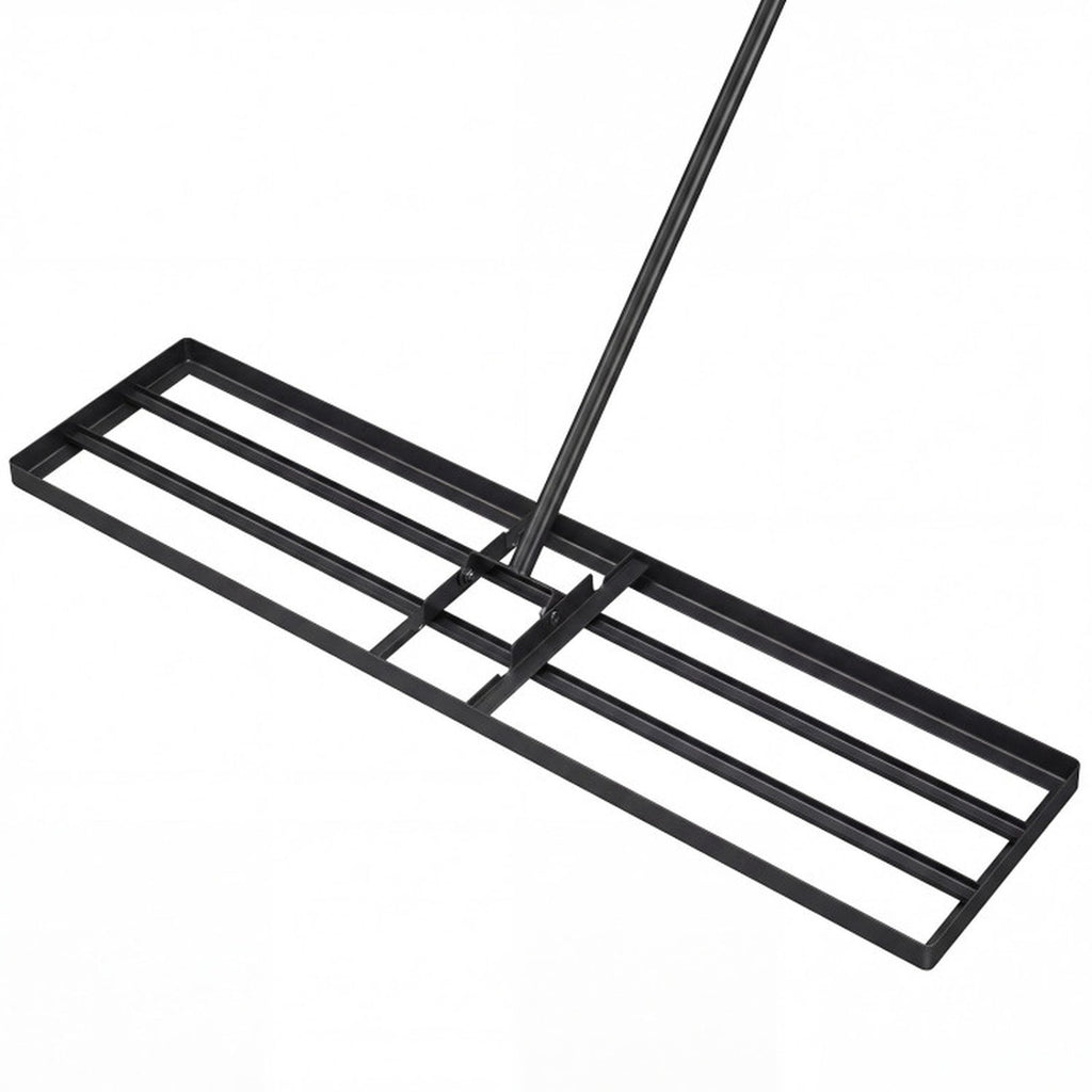 Biotree 42 x 10 Inch Lawn Leveling Rake with Ergonomic Handle for Lawn Garden Yard Soil Care, Black