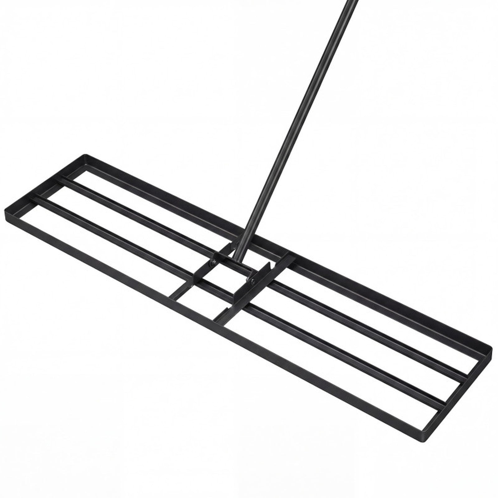 Biotree 42 x 10 Inch Lawn Leveling Rake with Ergonomic Handle for Lawn Garden Yard Soil Care, Black