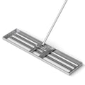 Biotree 42 x 10 Inch Lawn Leveling Rake with Ergonomic Handle for Lawn Garden Yard Soil Care, Silver