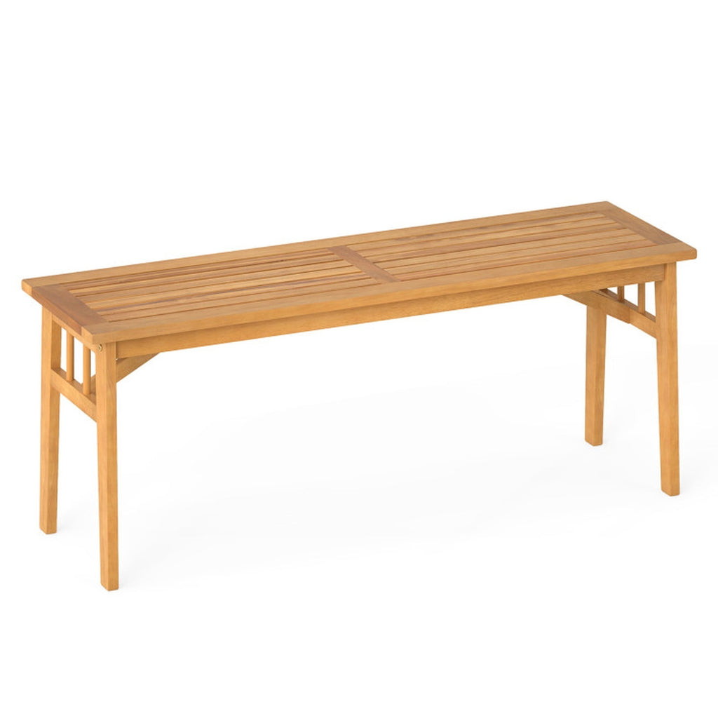 Biotree 48 Inches Acacia Wood Bench with Breathable Slat Seat and Stable Triangular Structure-1Natural
