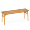 Biotree 48 Inches Acacia Wood Bench with Breathable Slat Seat and Stable Triangular Structure-1Natural
