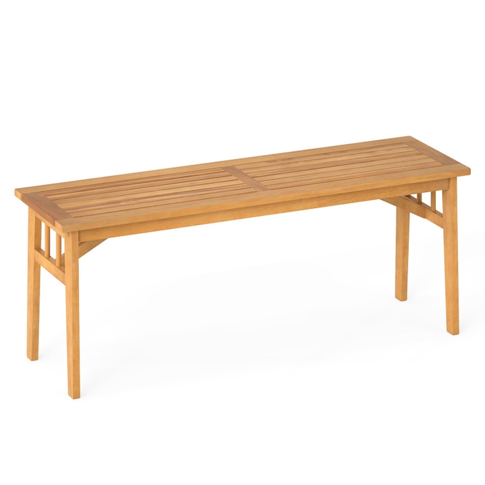Biotree 48 Inches Acacia Wood Bench with Breathable Slat Seat and Stable Triangular Structure-1Natural