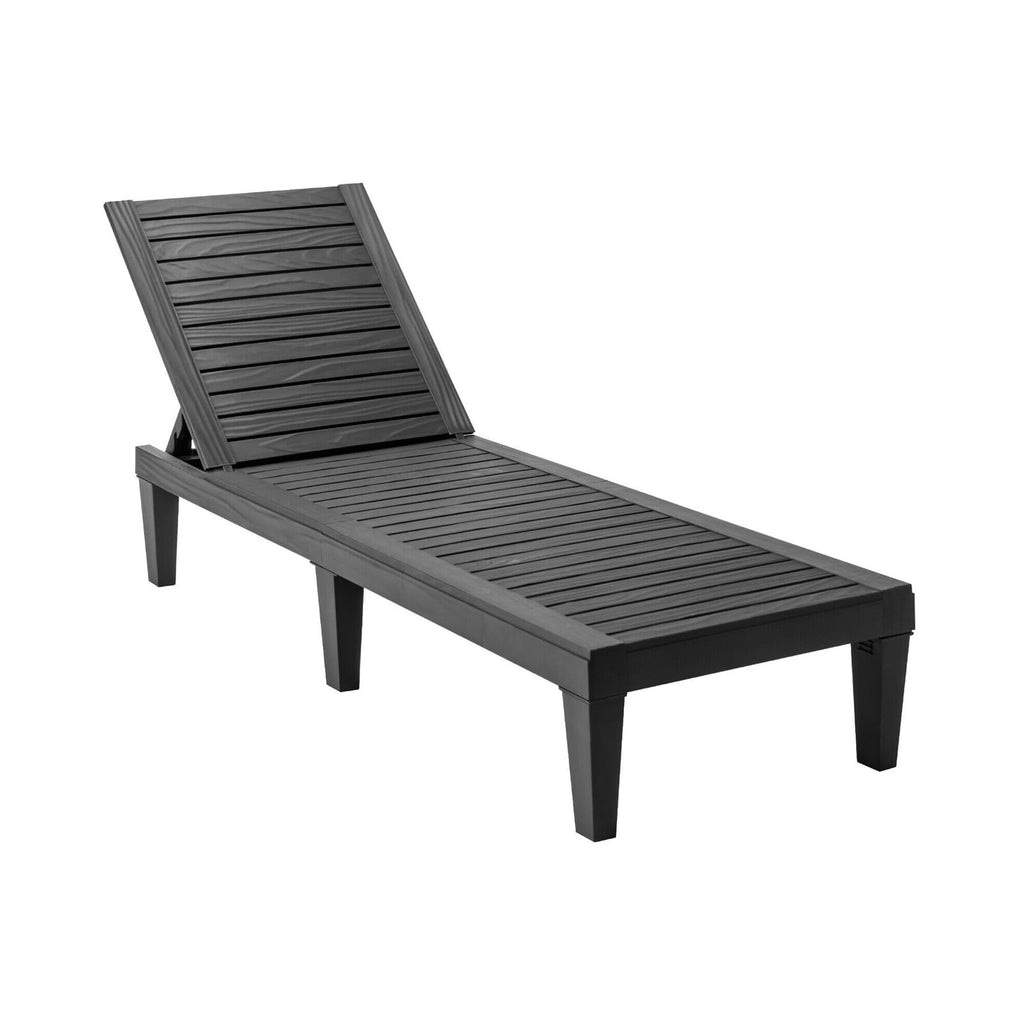 Biotree 5-Position Adjustable Outdoor Recliner Chair-Black