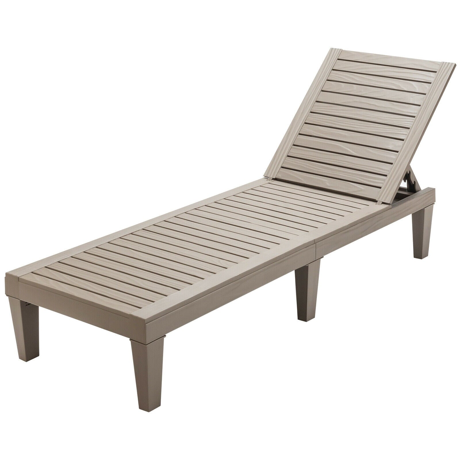 Biotree 5-Position Adjustable Outdoor Recliner Chair-Brown