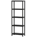 Biotree 5-Tier Heavy-Duty Plastic Storage Shelves Freestanding Garage Shelving Unit 500 lbs - Black