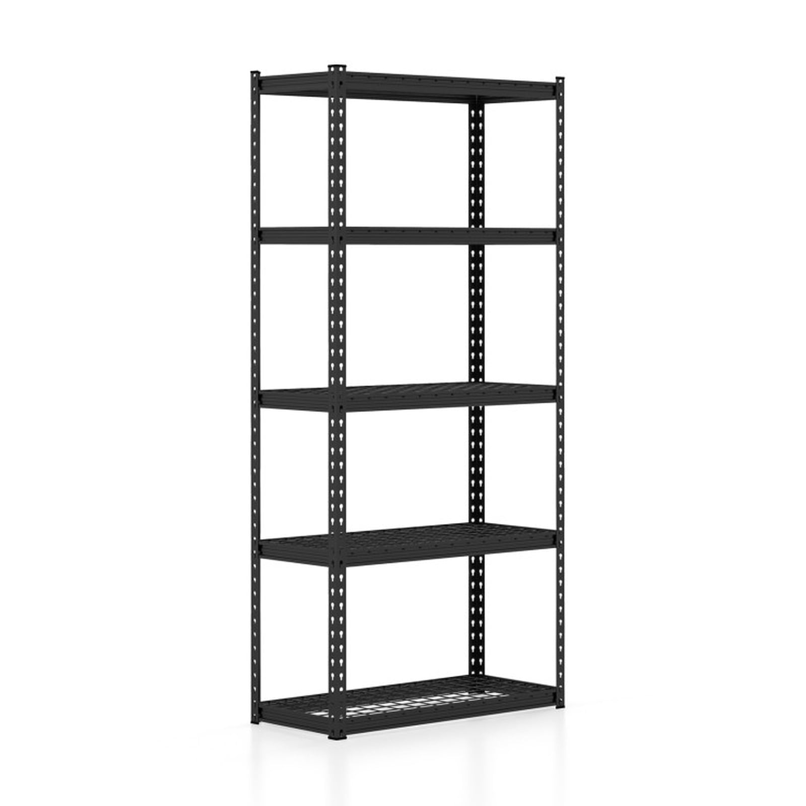Biotree 5-Tier Metal Shelving Unit Anti-Slip Foot Pad Height Adjustable 1100 lbs Garage - Black