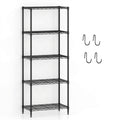 Biotree 5-Tier Metal Storage Shelving Unit with V-Shaped Wire Rack, 750 LBS Capacity Heavy Duty Garage Shelves Utility Rack for Basement Warehouse Pantry, Black