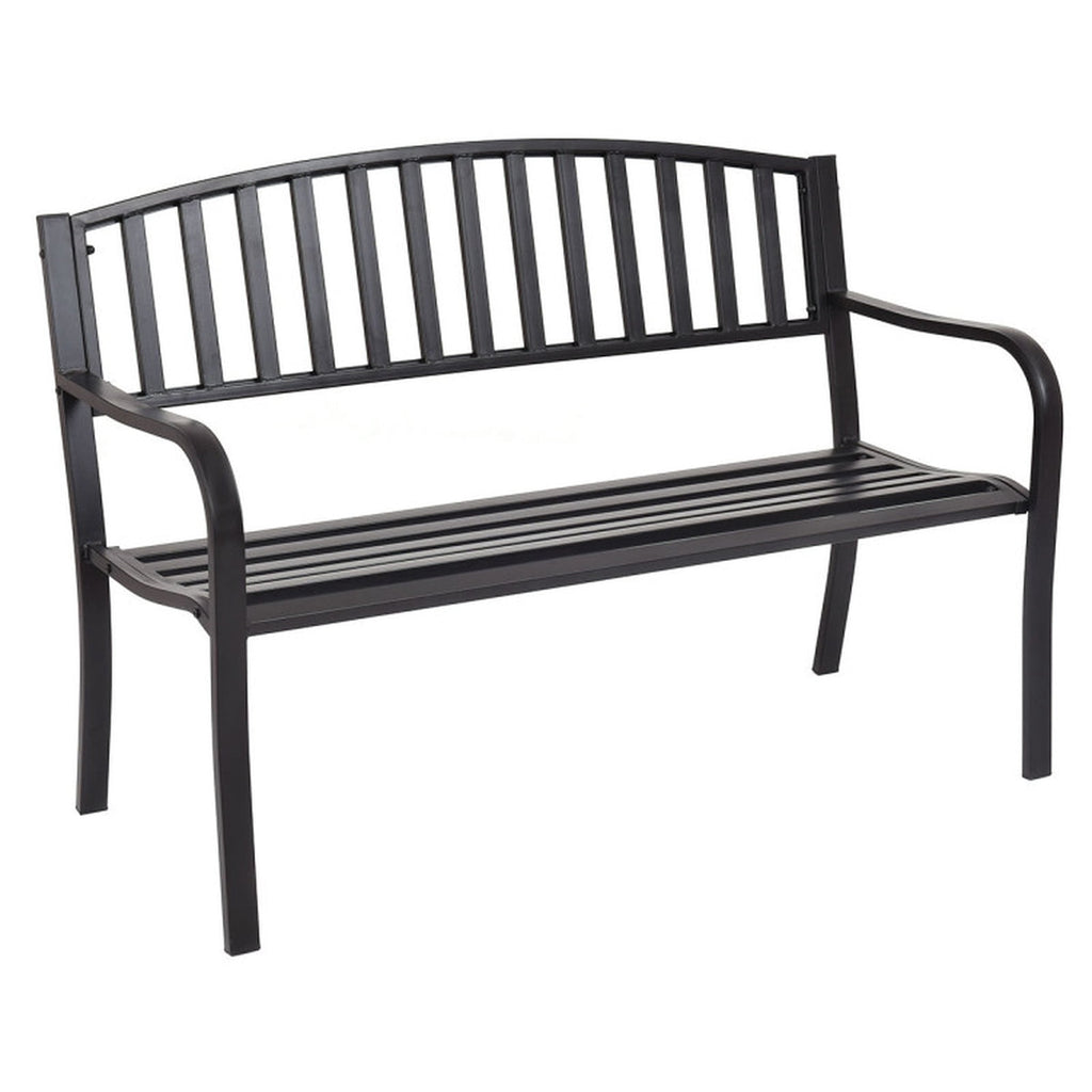Biotree 50 Inch Patio Garden Bench Loveseats for Outdoor Stackable Patio Chair for Garden BackyardBlack
