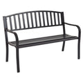 Biotree 50 Inch Patio Garden Bench Loveseats for Outdoor Stackable Patio Chair for Garden BackyardBlack