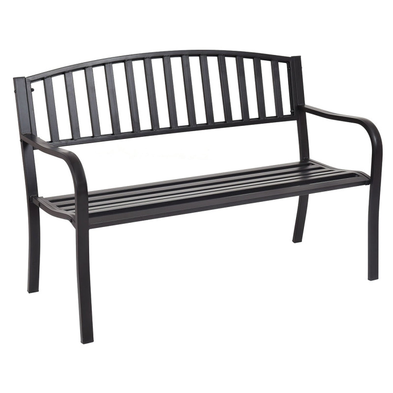 Biotree 50 Inch Patio Garden Bench Loveseats for Outdoor Stackable Patio Chair for Garden BackyardBlack