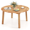 Biotree 53 Inch Outdoor Acacia Wood Dining Table for 4-6 People with 2" Umbrella Hole, Natural